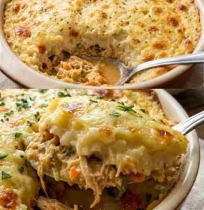 Escondidinho de Frango Cremoso pronto para servir