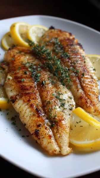 Filé de Peixe Grelhado com Limão pronto para servir