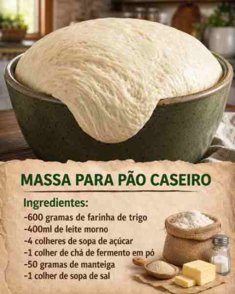 Massa para Pão Caseiro Superfofinha pronto para servir