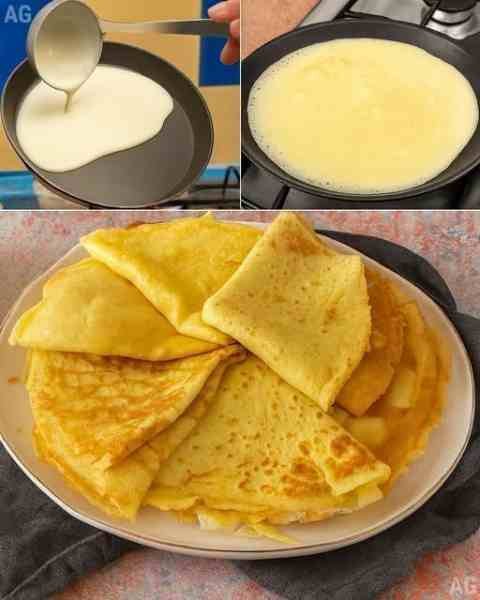 Massa de Panqueca sem Farinha pronto para servir