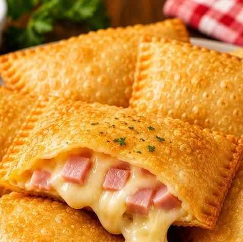 Pastel de Pizza Crocante com Presunto e Queijo