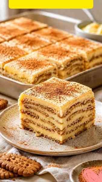 Pavê de Biscoito com Creme de Doce de Leite