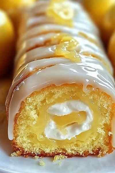 Rocambole de Limão com Creme