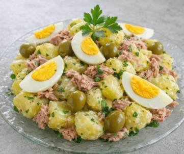 Salada de Batatas com Atum e Ovos