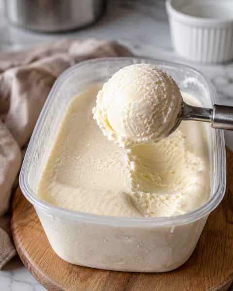 Sorvete Cremoso de Leite Ninho com Coco Delicioso