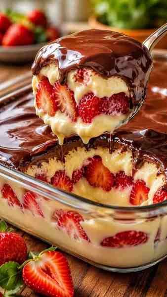 Sobremesa Trufada de Morango com Chocolate
