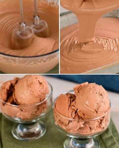 Sorvete caseiro de chocolate