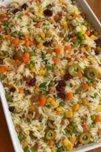Arroz à Grega pronto para servir