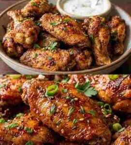 Asinhas de Frango Assadas pronto para servir