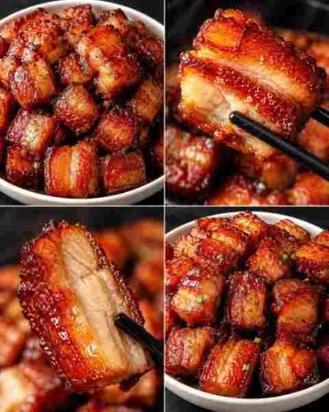 BARRIGA DE PORCO ASSADA AO BARBECUE pronto para servir