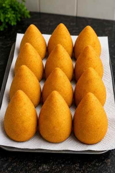 BOLINHO DE FRANGO COM FARINHA DE MILHO pronto para servir