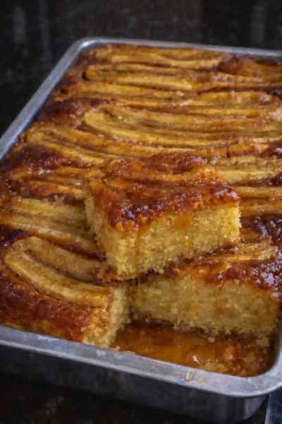 Bolo de Banana Caramelizada Caseiro