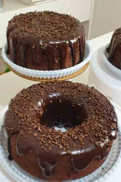 Bolo de Chocolate com Ganache