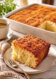 Bolo de Coco Fofinho Caseiro pronto para servir