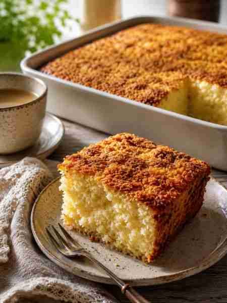 Bolo de Coco Fofinho pronto para servir