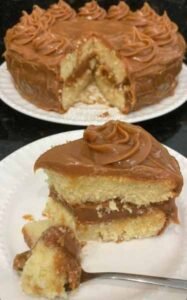 Bolo de Doce de Leite Cremoso pronto para servir