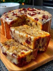Bolo de Frutas Secas com Cobertura pronto para servir