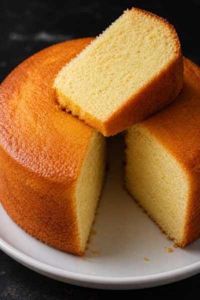 Bolo de Manteiga Simples pronto para servir