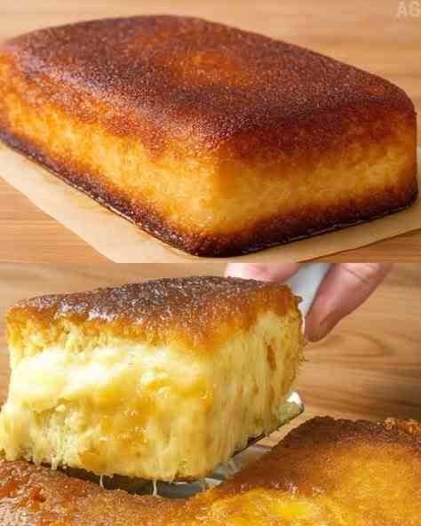 Bolo de Milho Cremoso com Queijo pronto para servir