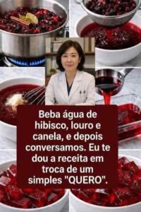 Gelatina de hibisco com louro e canela servida em taças
