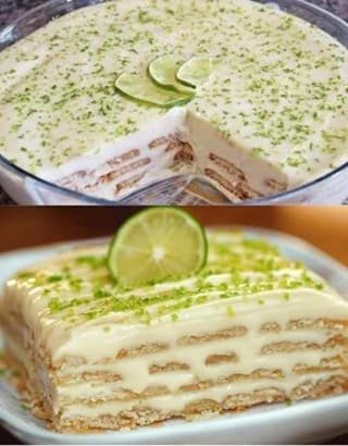 Pavê cremoso de limão em travessa