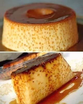 Pudim aerado de buraquinhos com calda caramelizada
