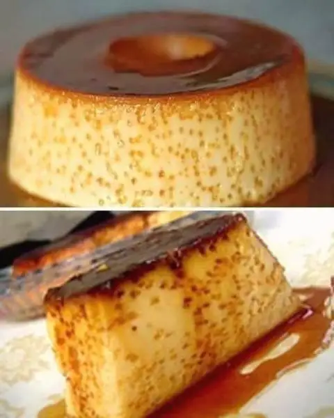 Pudim aerado de buraquinhos com calda de caramelo