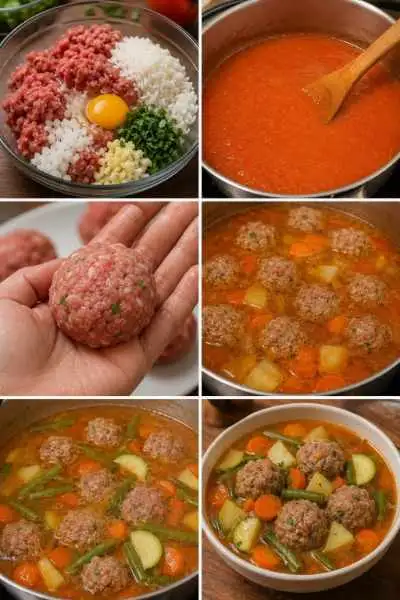 Almôndegas em Sopa Caseira