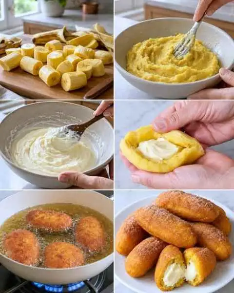 Banana à Milanesa Recheada com Queijo