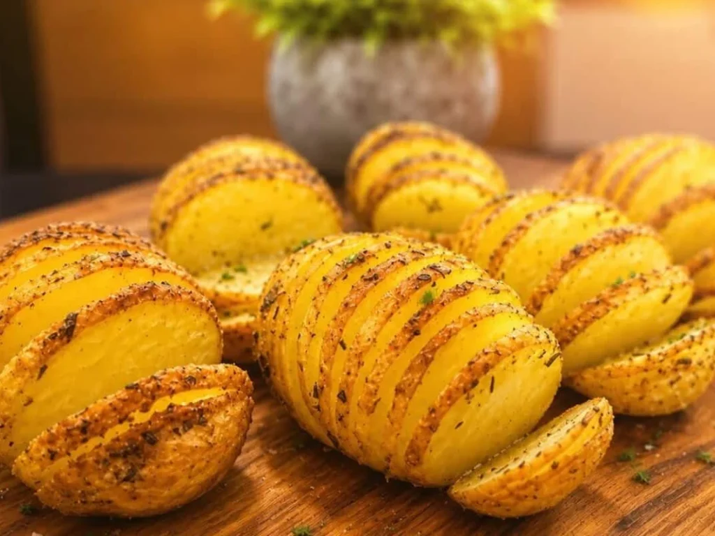 Batata Hasselback assada com tempero especial