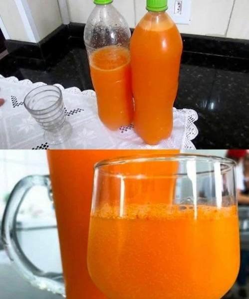 Bebida Caseira de Laranja e Cenoura Refrescante