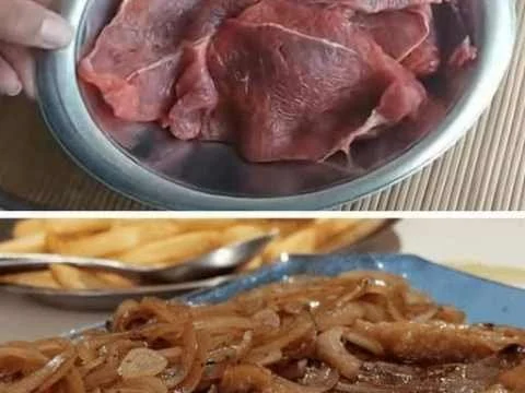 Bife Macio com Cebola e Molho Caseiro