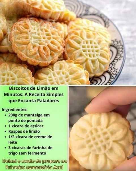 Biscoitos de Limão Fáceis e Aromáticos pronto para servir