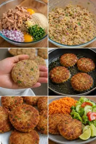 Bolinhos de Atum com Acompanhamento