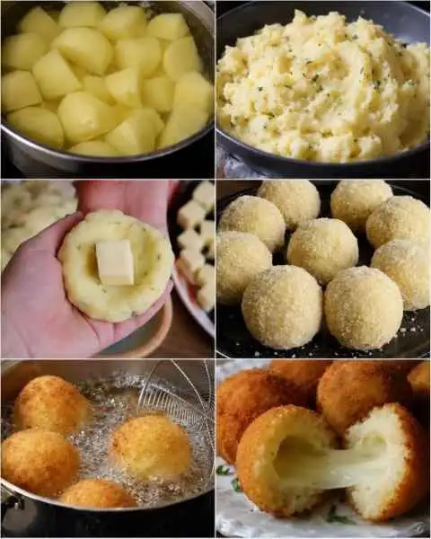 Bolinhos de Batata com Queijo — Crocantes por Fora e Cremosos por Dentro