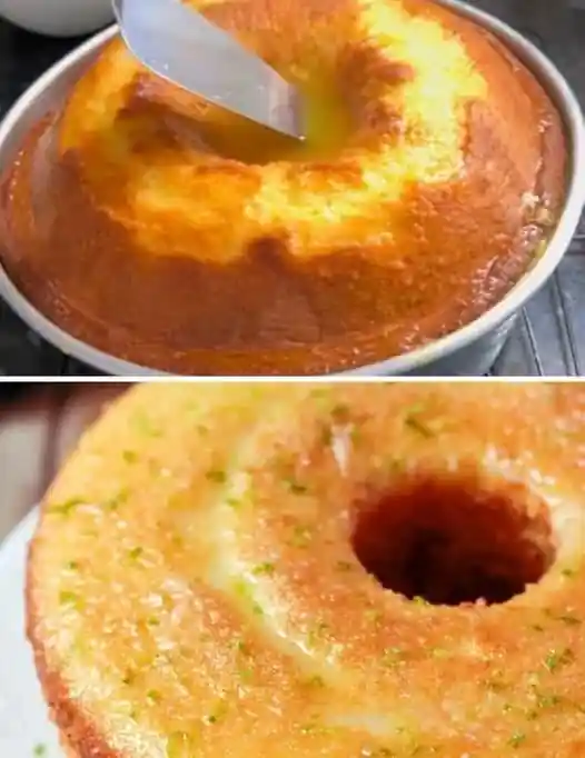 Bolo chama visita de liquidificador, sem trigo, com fubá fino, requeijão e cobertura perfumada de açúcar e canela.
