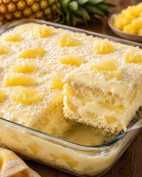 Bolo de Abacaxi Gelado Cremoso e Molhadinho
