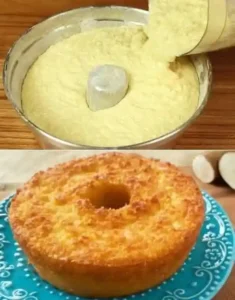 Bolo de aipim com coco pronto para servir