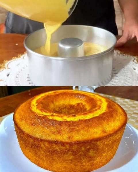 Bolo de Fubá Cozido sem Trigo pronto para servir