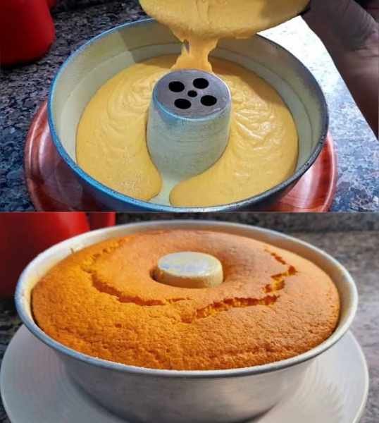 Bolo de Laranja Perfeito pronto para servir