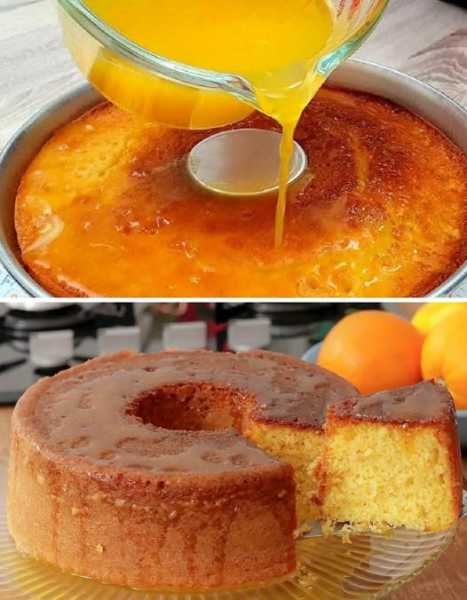 Bolo de Laranja que Derrete na Boca pronto para servir