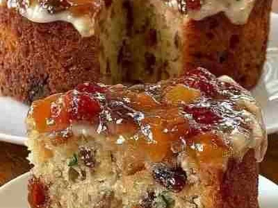 Bolo de Natal com Frutas Cristalizadas