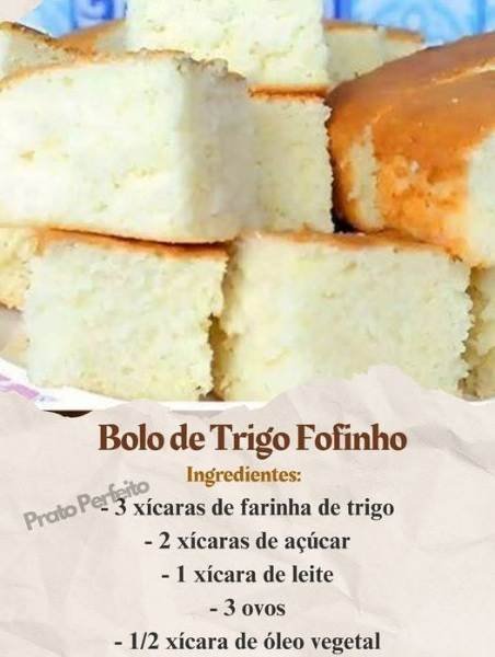 Bolo de Trigo Fofinho pronto para servir