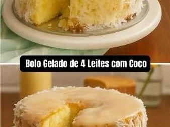 Bolo Gelado de 4 Leites com Coco