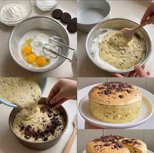 Bolo Leve de Biscoito de Chocolate Recheado