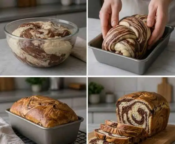 Bolo Marmorizado em Forma de Pão