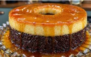 Bolo Pudim de Chocolate: passo a passo para as camadas não se misturarem