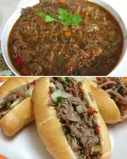 Carne louca pronto para servir