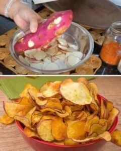 Chips de Batata-Doce Crocantes e Dourados