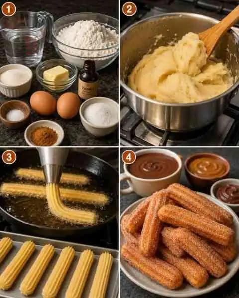 Churros Caseiros com Calda de Chocolate